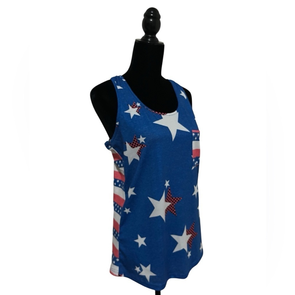 American Flag Patriotic Sleeveless Tank Size M - Picture 5 of 9